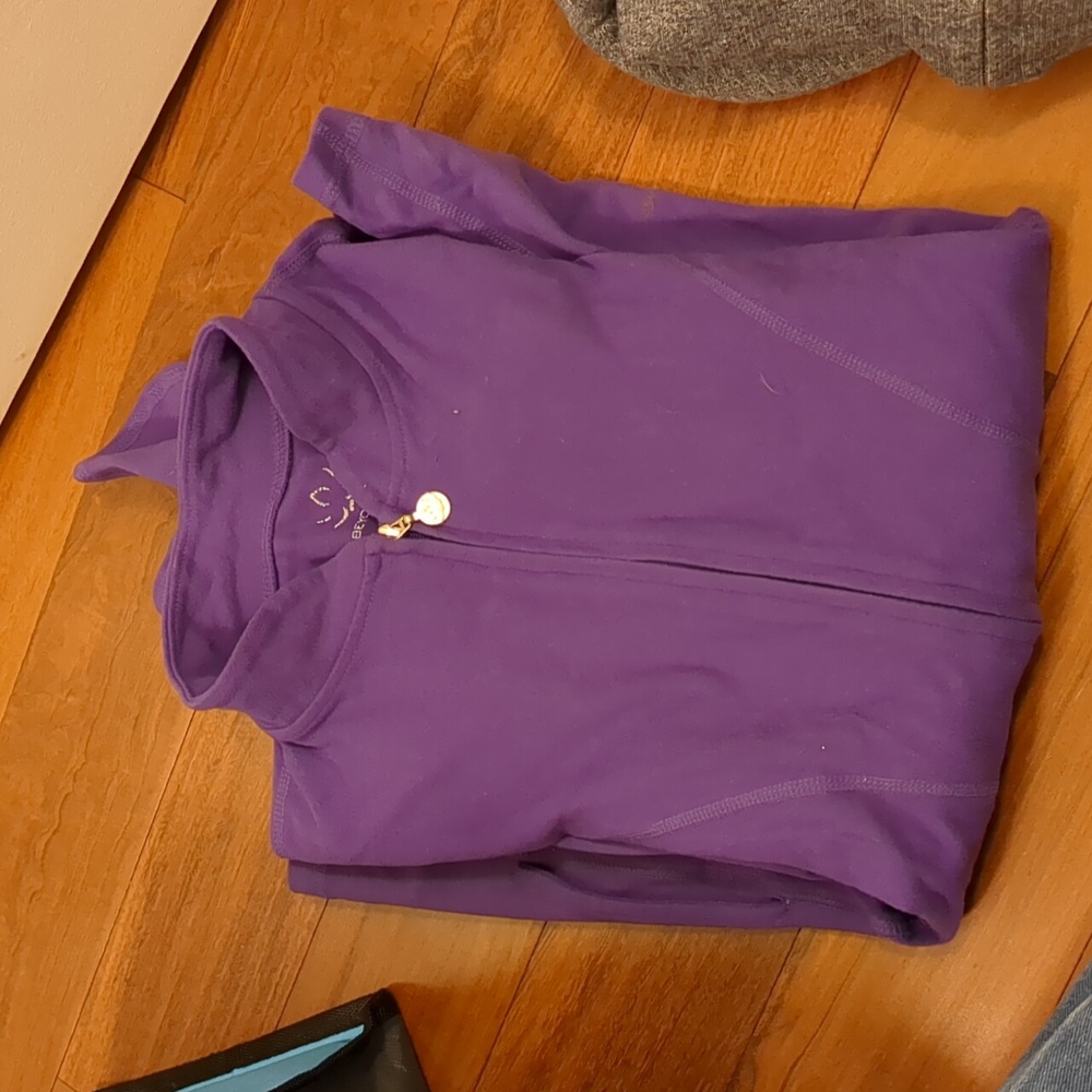 ✨[BEYOND YOGA] HIGH NECK FULL ZIP FITTED ATHLETIC JACKET PURPLE